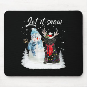 Portuguese Water Dog Santa Dog Christmas Snowman X Mouse Pad