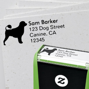 Portuguese Water Dog Silhouette Return Address Self-inking Stamp
