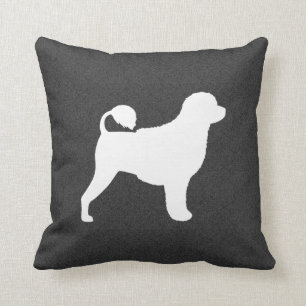 Portuguese Water Dog Silhouette Throw Pillow