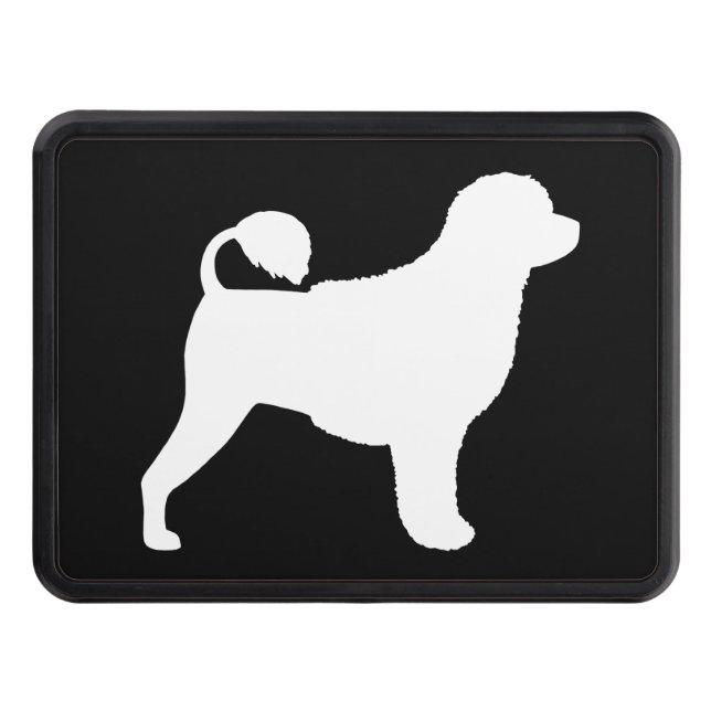 Portuguese Water Dog Silhouette Trailer Hitch Cover (Front)