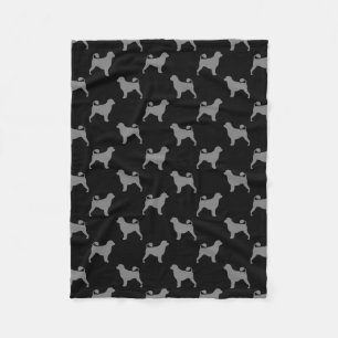 Portuguese Water Dog Silhouettes Pattern Porties Fleece Blanket