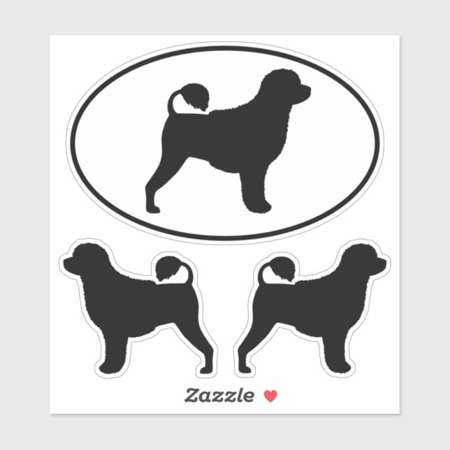 Portuguese Water Dog Silhouettes Vinyl Sticker Set (Sheet)