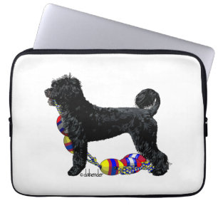 Portuguese Water Dog Standing with Float Line Laptop Sleeve