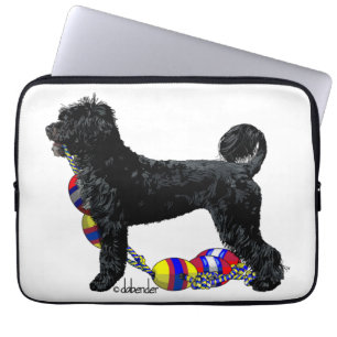 Portuguese Water Dog Standing with Float Line Laptop Sleeve