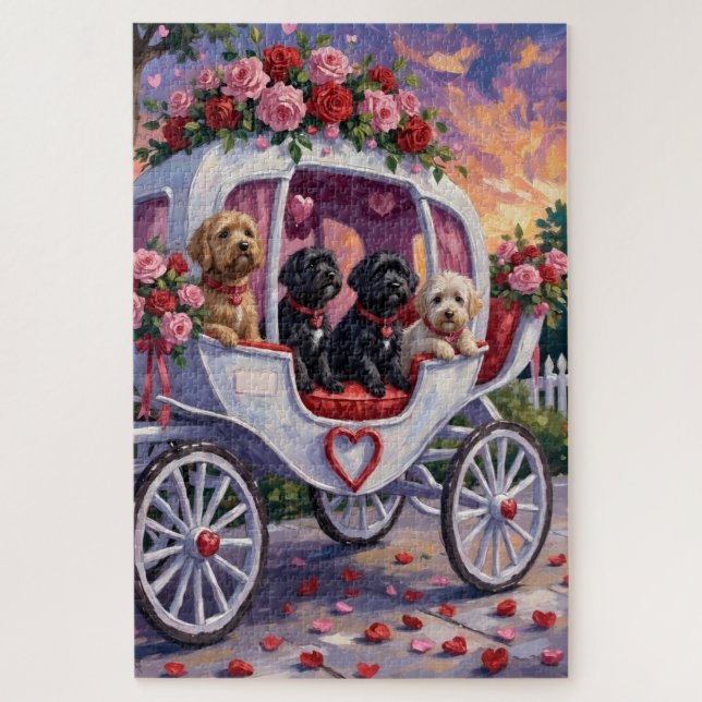 Portuguese Water Dog Valentine's Day Jigsaw Puzzle (Vertical)