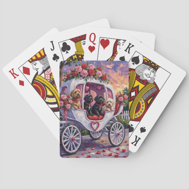 Portuguese Water Dog Valentine's Day Playing Cards (Back)