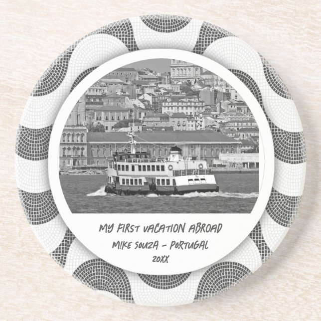 Portuguese waves cobblestone First Vacation   Coaster (Front)