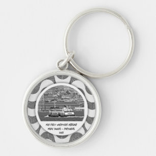Portuguese waves cobblestone First Vacation Keychain