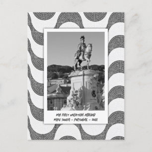 Portuguese Waves cobblestone photo frame Postcard