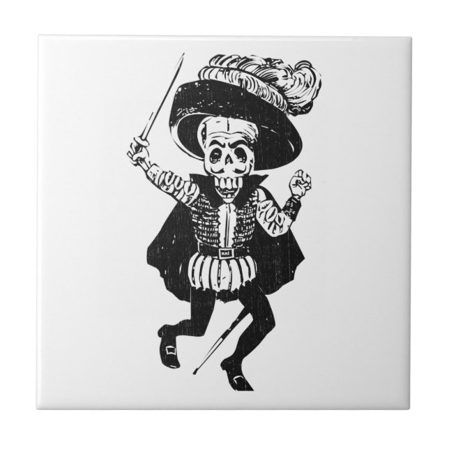 Posada Swashbuckling Calavera (Skeleton) Tile (Front)