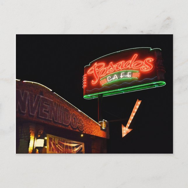 Posados Cafe Neon Sign Postcard (Front)