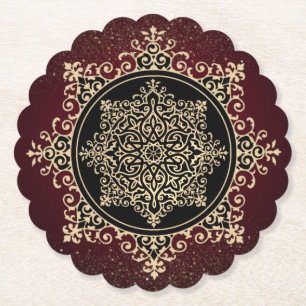 Posavasos de cartón con decoración y purpurina paper coaster