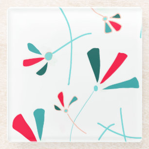 Posavasos De Vidrio Verano vidrio paisaje Costura Glass Coaster