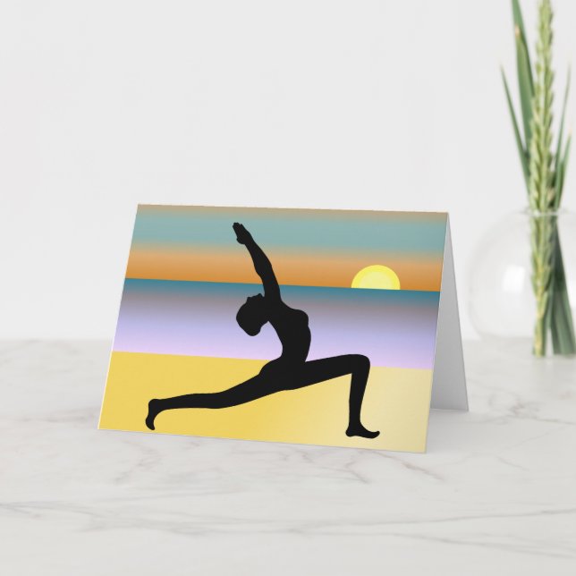 Pose de yoga aux cartes de voeux faites sur (Devant)