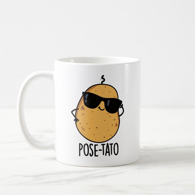 Pose-tato Funny Potato Pun  Coffee Mug (Left)