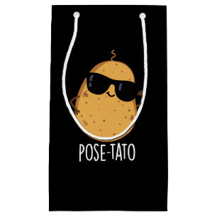 Pose-tato Funny Potato Pun Dark BG Small Gift Bag