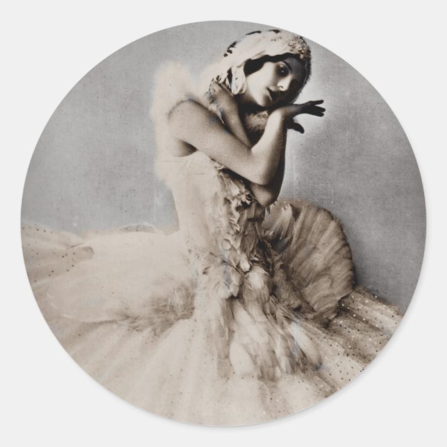 Posed en Pointe Classic Round Sticker (Front)