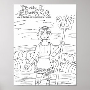 Poseidon Colouring Page Print