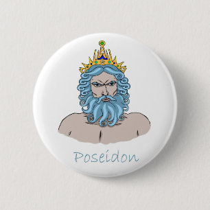 Poseidon - Greek God Badge 2 Inch Round Button