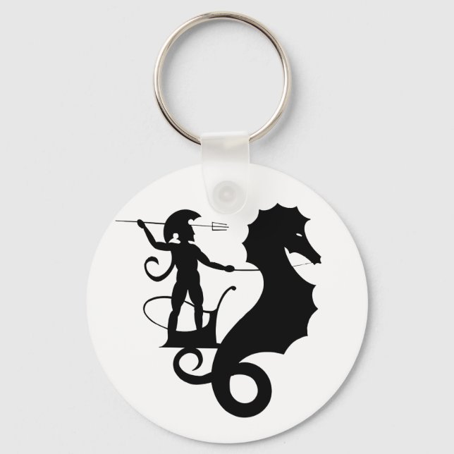 Poseidon, Greek relief design Keychain (Front)