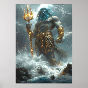 Poseidon, Lord of the Deep - Divine Storm Poster