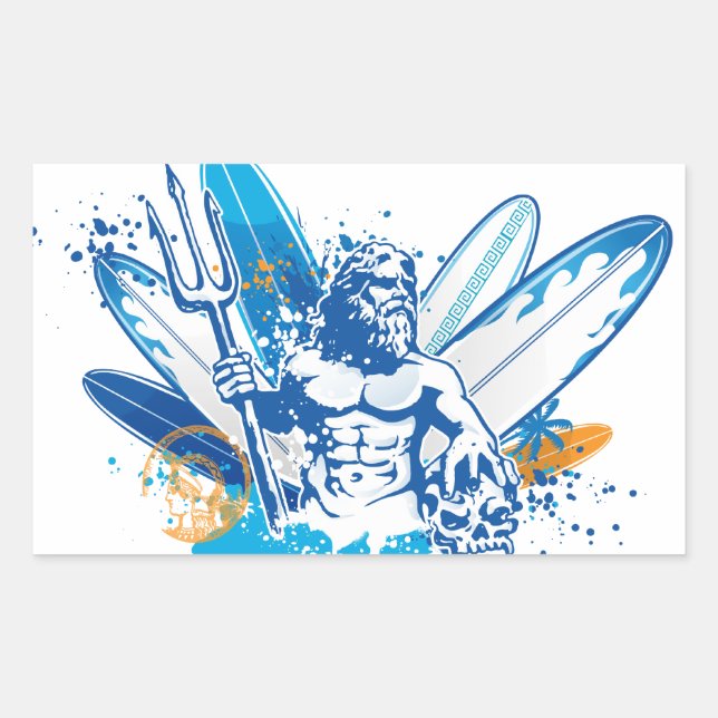 poseidon surfer sticker (Front)