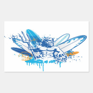 poseidon surfer sticker