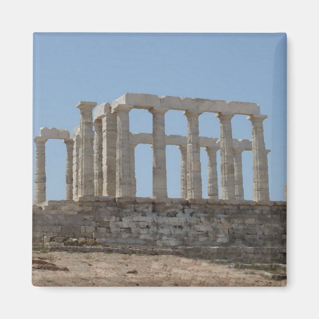 Poseidon Temple at Cape Sounian Magnet (Front)