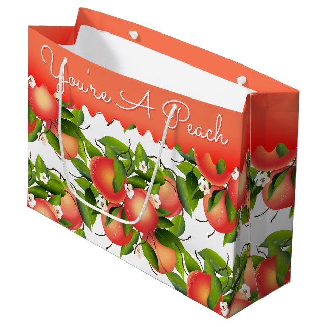 Poser Fruit Floral Botanique Grand Sac Cadeau (Devant Angle)