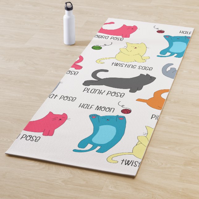 Poses de yoga pour chats | Tapis de yoga drôle (En situation)