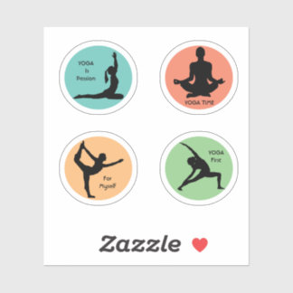 Poses de yoga, Sticker en vinyle coupé sur mesure