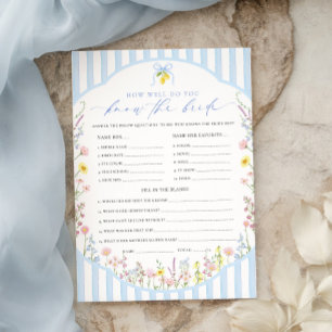 Posey How Well Do You Know The Bride Game Invitation