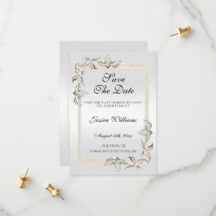 Posh 70th Platinum Birthday Save The Date