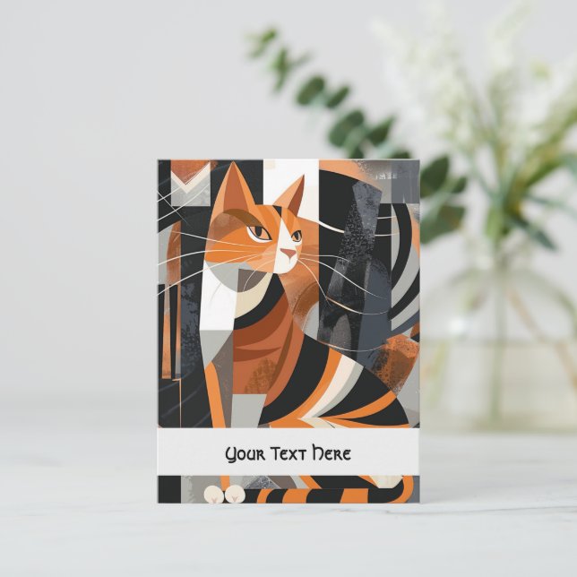 Posh arrogant cat postcard (Standing Front)