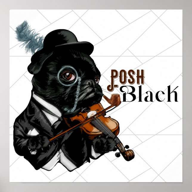 Posh Black Frenchie Bulldog  Poster (Front)