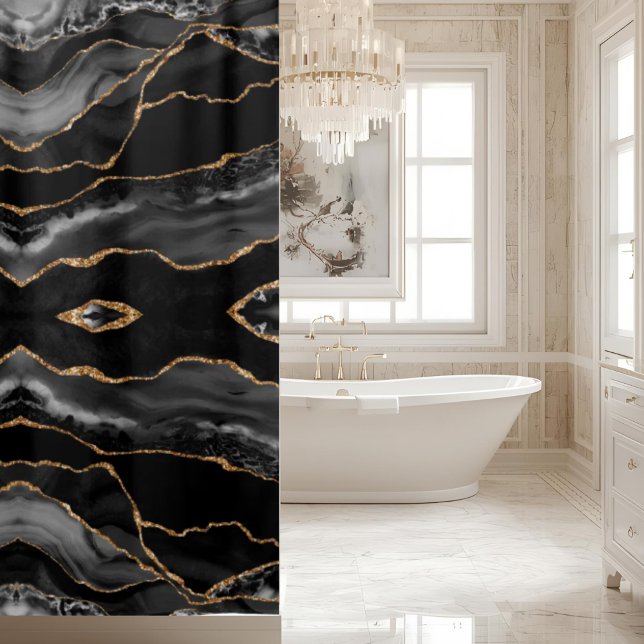 Posh Black Gray Gold Marble Crystal Geode (Creator Uploaded)