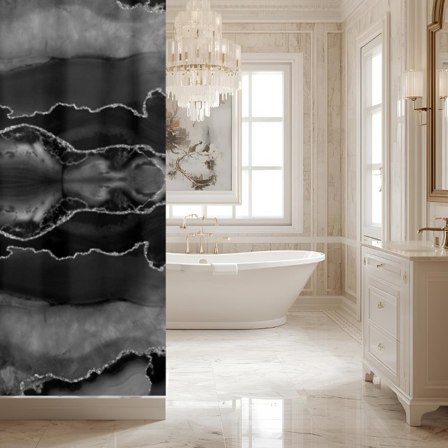 Posh Black Grey Agate Marble Crystal Geode (Creator Uploaded)