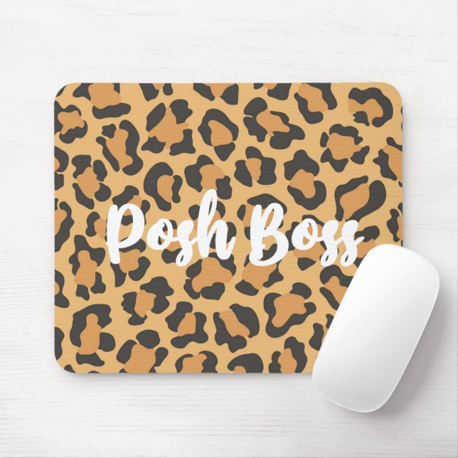 Posh Boss Leopard Printed Mouse Pad (With Mouse)