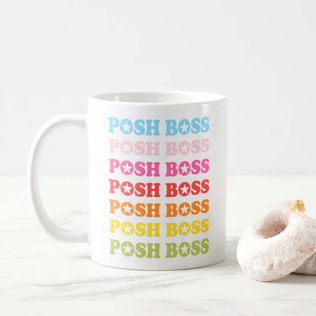 Posh Boss Star Studded Rainbow Coffee Mug (With Donut)