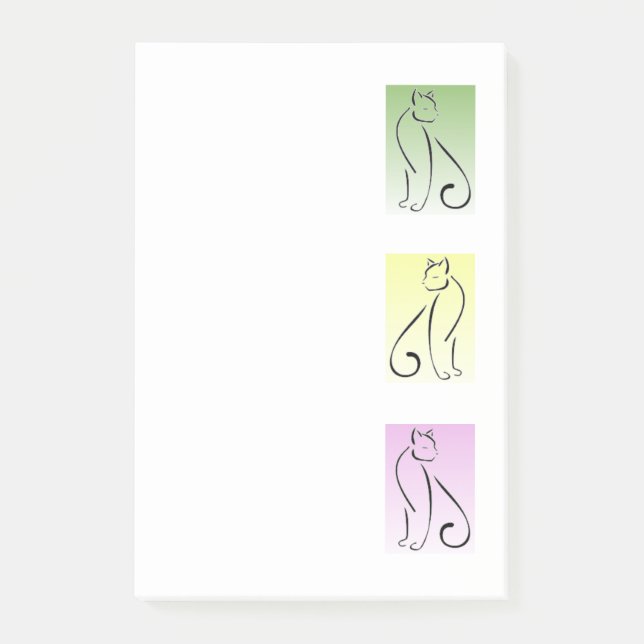 Posh Cat Post-It-Notes - Multi Background Post-it Notes (Front)