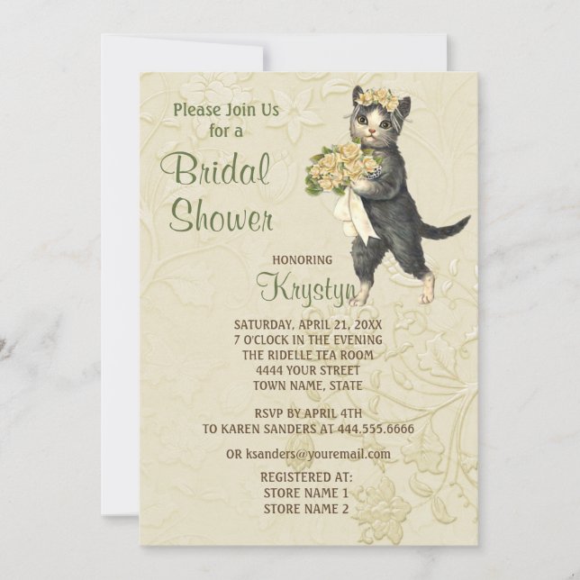 Posh Cats Bridal Shower Invitation (Front)