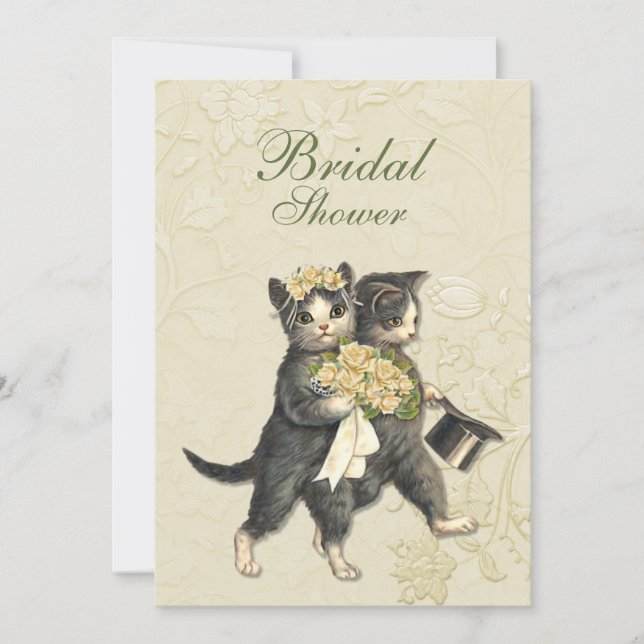 Posh Cats Invitation à la douche nuptiale (Devant)