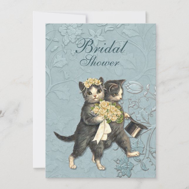 Posh Cats Invitation à la douche nuptiale (Devant)