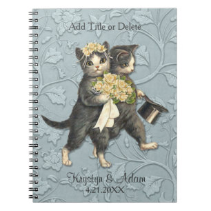 Posh Cats Wedding Blue Notebook