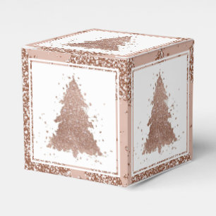 Posh Christmas Tree   Glam Rose Gold Luxurious Favor Box