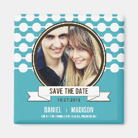 Posh Couple Enregistrer La Date Magnet - Turquoise