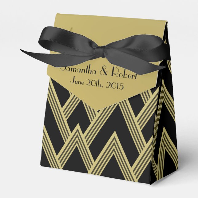 Posh Elegance Wedding Favor Box (Front Side)