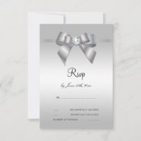 Posh Gem Bow & Ribbon 60th Wedding RSVP
