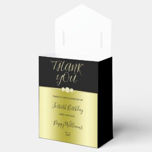 Posh Gold & Black Elegant Diamonds 40th Birthday Favor Box