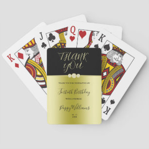 Posh Gold & Black Elegant Diamonds 40th Birthday Playing Cards